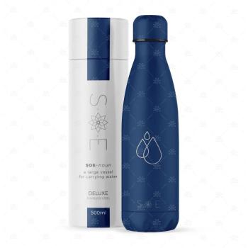 SOE - Trinkflasche Deluxe 500 ml (aus rostfreiem Stahl) Farbe: Azur